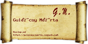 Gulácsy Márta névjegykártya