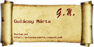 Gulácsy Márta névjegykártya